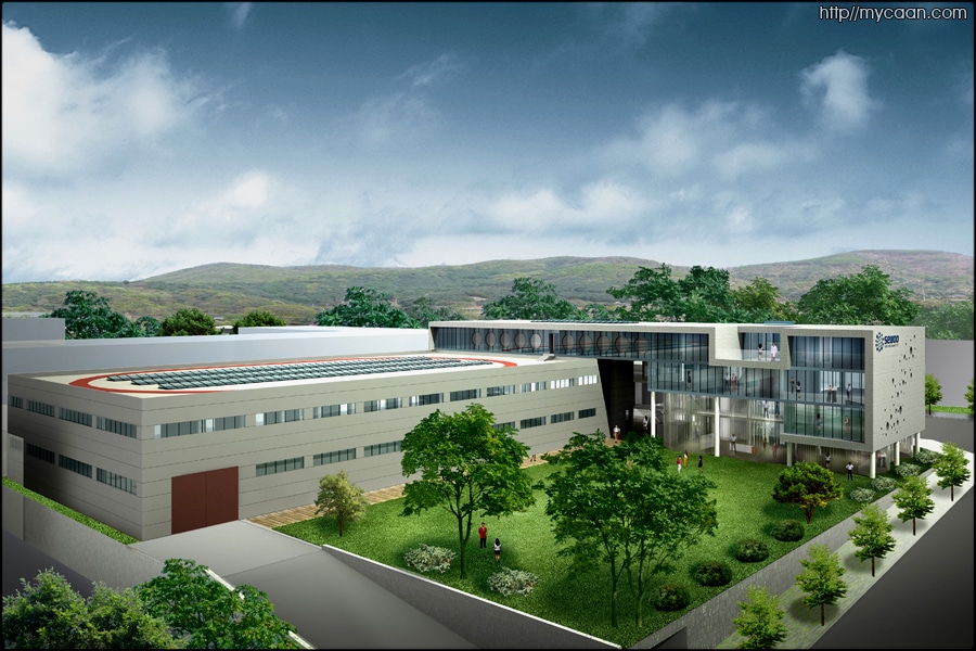 사무동과 공장의 조화