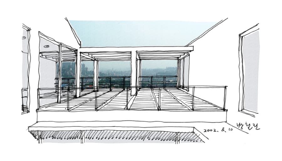 연하당 스케치(루를 통해 보는 경치)