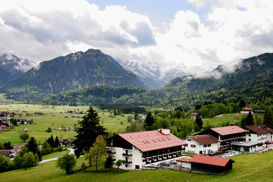독일남부 알고이어 베르그바뜨  재활병원에서 보이는 알프스의 설경