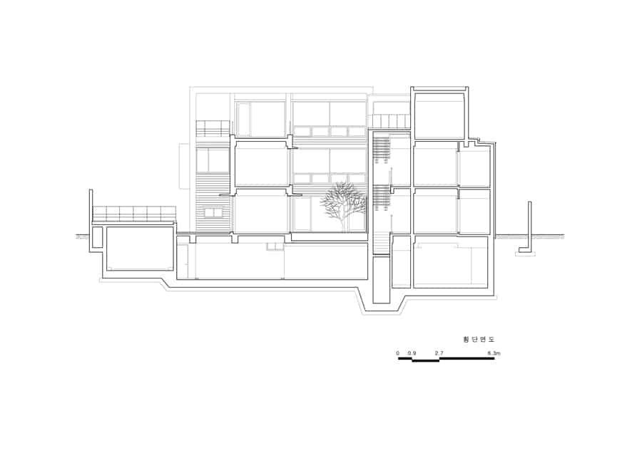 연하당 횡단면도