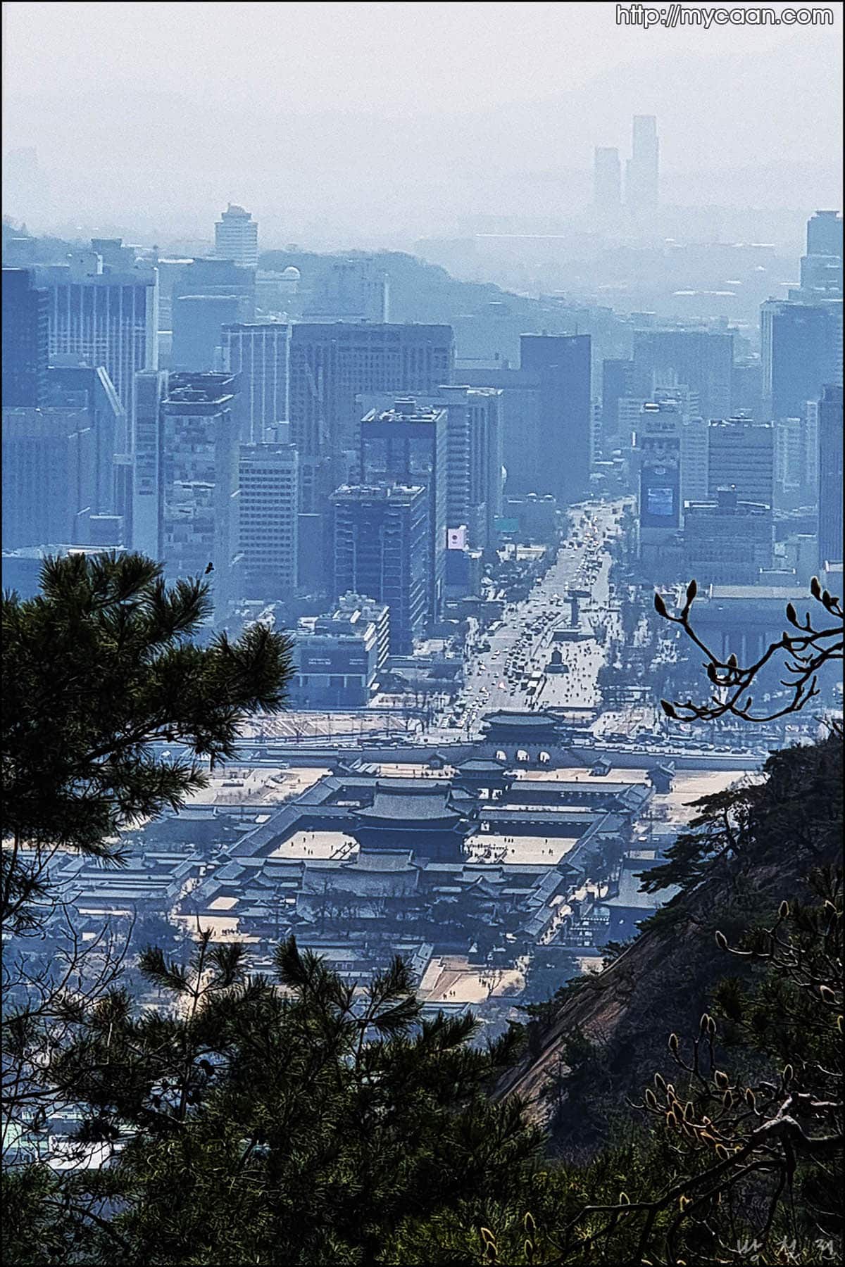 청운대(靑雲臺) 남쪽 전망/ 경복궁과 세종로 ⓒ 2024.